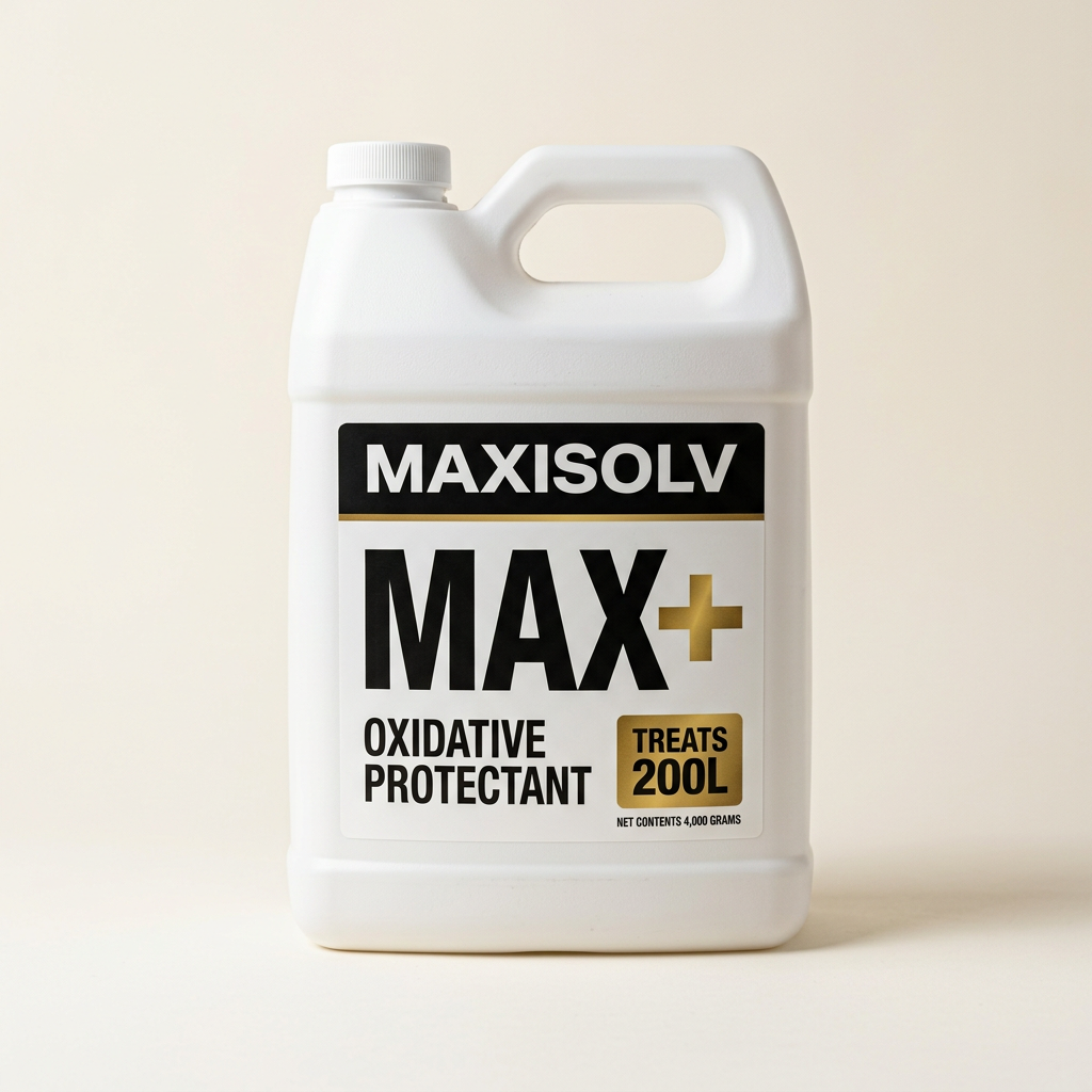 White jug of MaxiSolv Max+ Oxidative Protectant