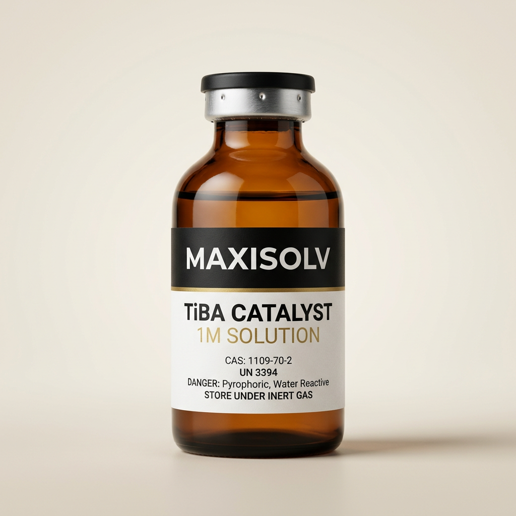Sealed amber MaxiSolv TiBA reagent bottle